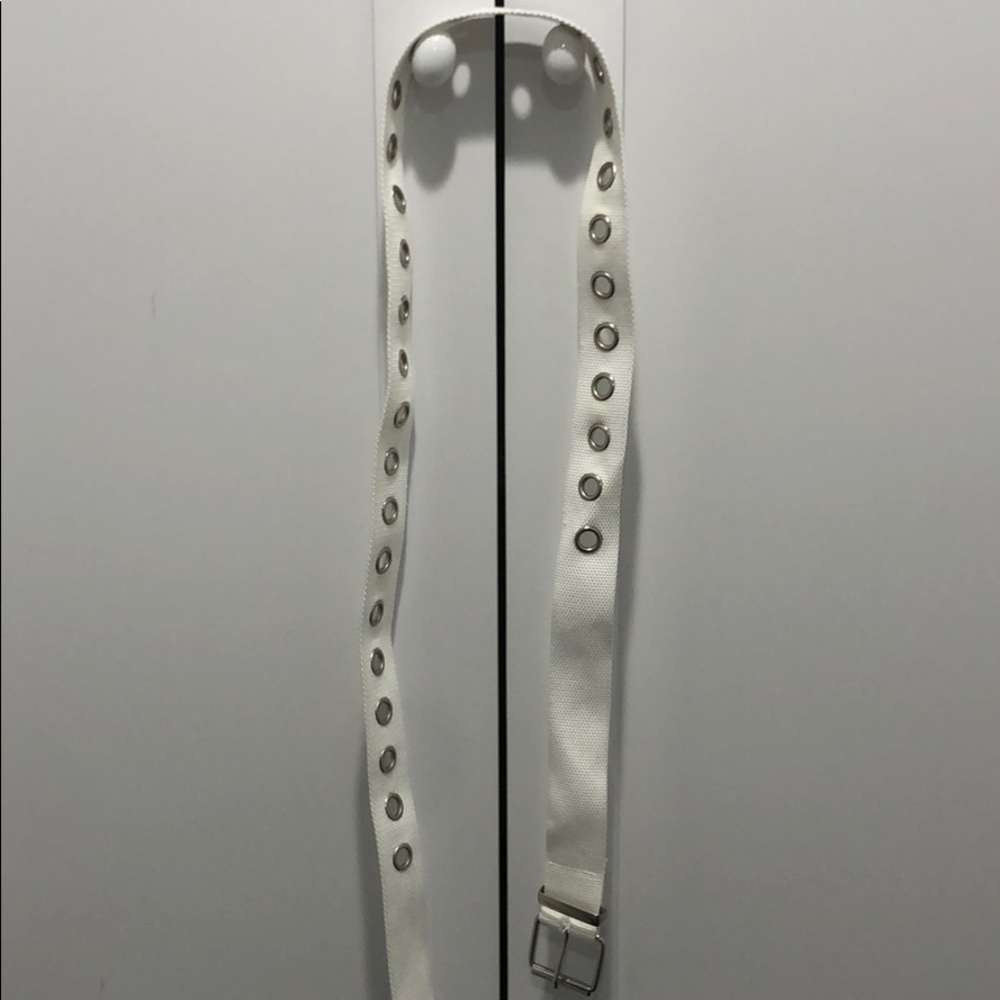 White Belt With Silver Belt Loops